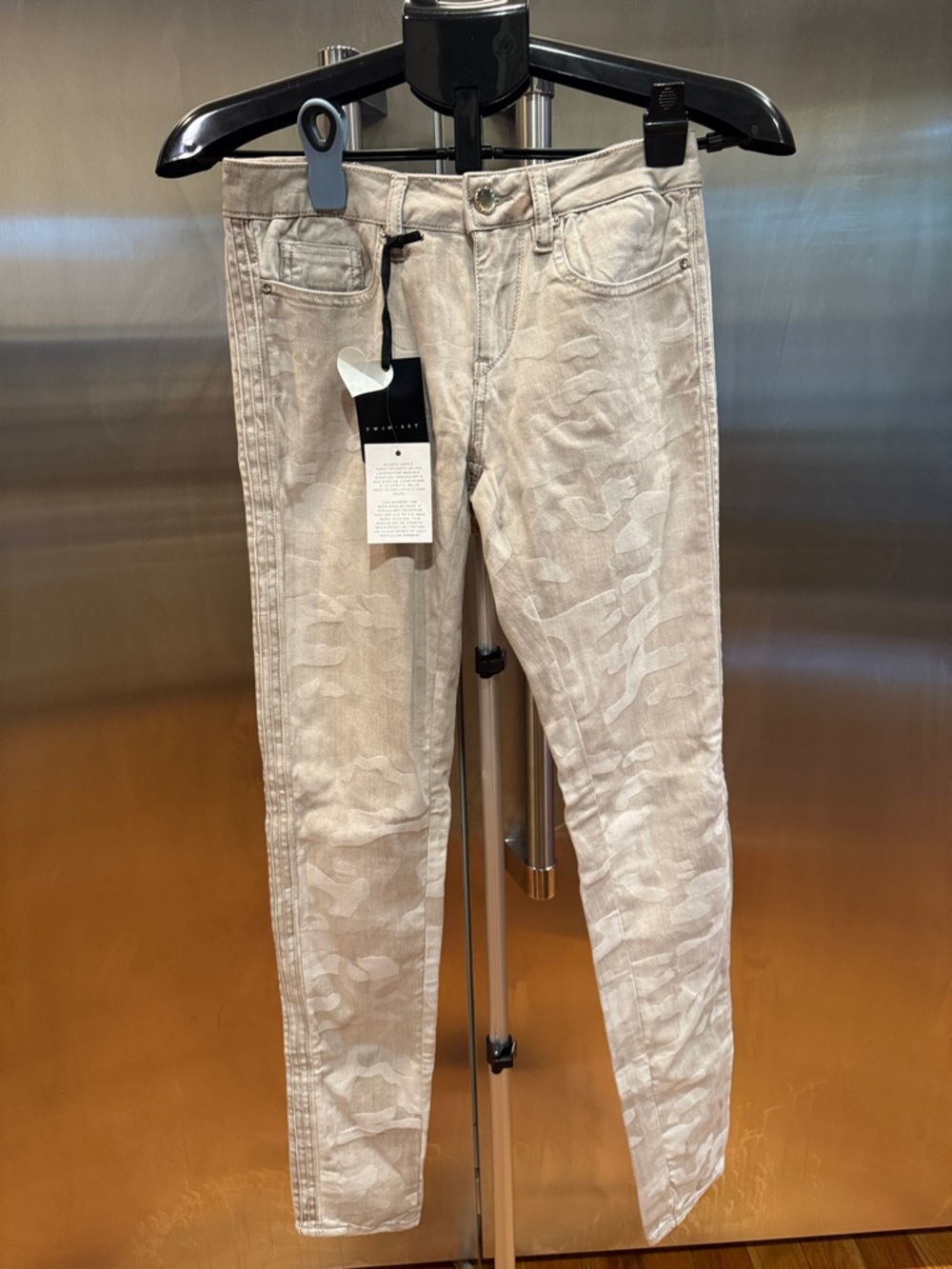 Twin-Set Slim Camo-Textured Jeans - Cream